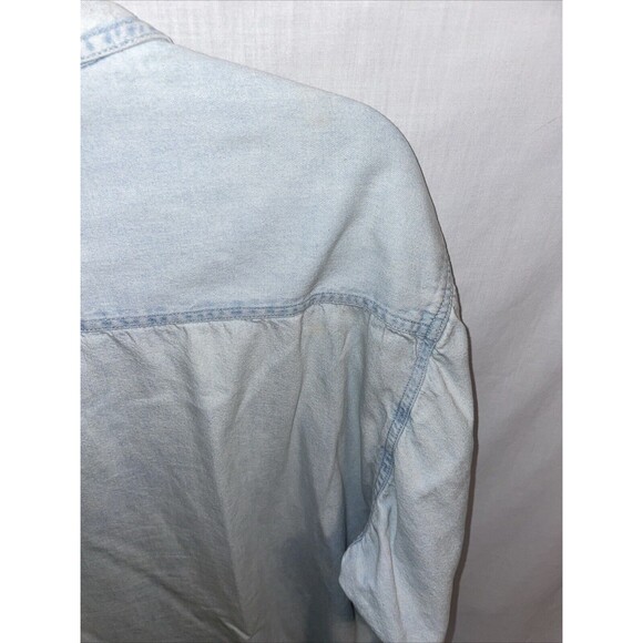 Hardrock Men’s Chambray Shirt Size Medium Blue Faded Look Comfort Casual Cozy - Picture 10 of 12
